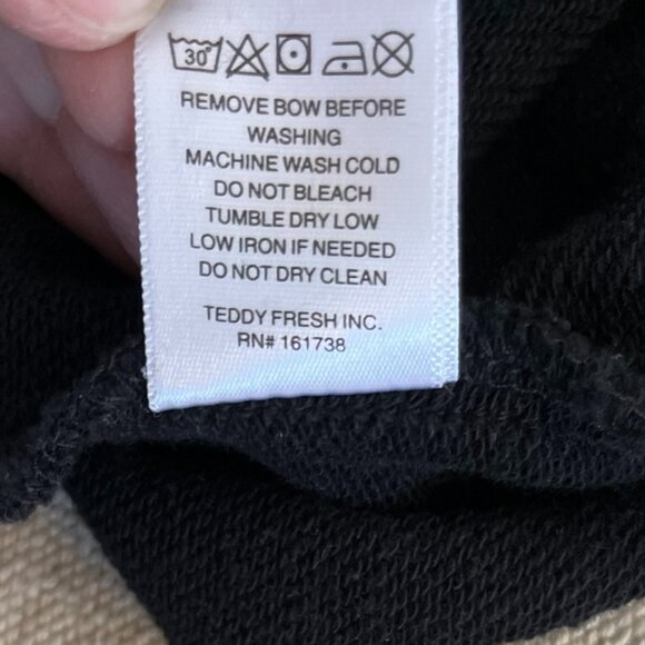 Teddy Fresh Woman's Plus-Size Black Bow Front Heavy Hoodie Sz 3XL - Picture 9 of 9